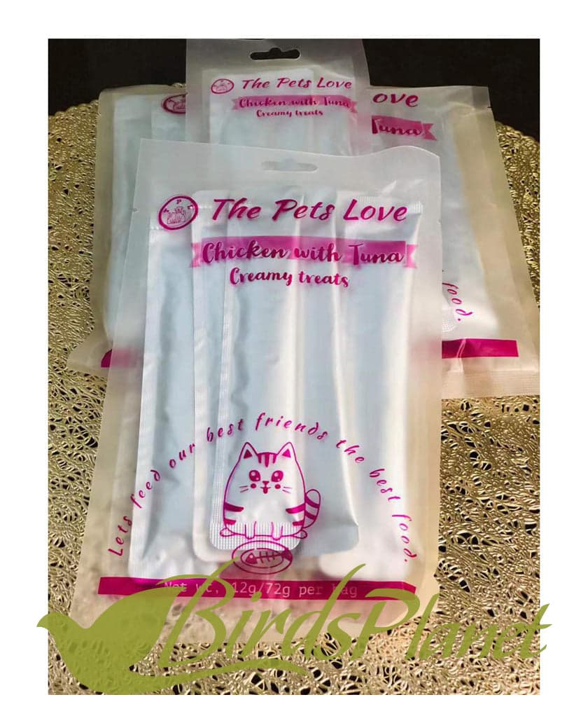 - Creamy and delicious cat treats

 - Lickable formula for easy consumption

 - Made with love for pets

 - Irresistible flavor for cats

 Introducing The Pet's Love Creamy Lickabl