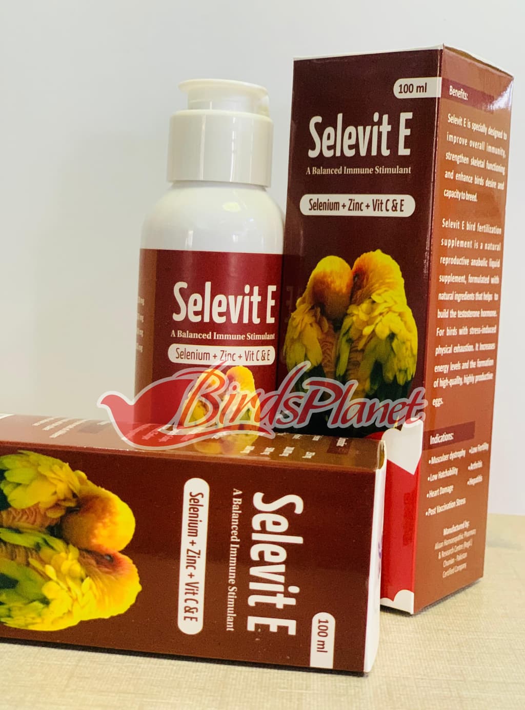 Selevit E is especially designed to improve overall immunity, strengthen skeletal function and enhance birds desire and capacity to breed.

 Selenium+zinc+vit C&E

 Increased ferti