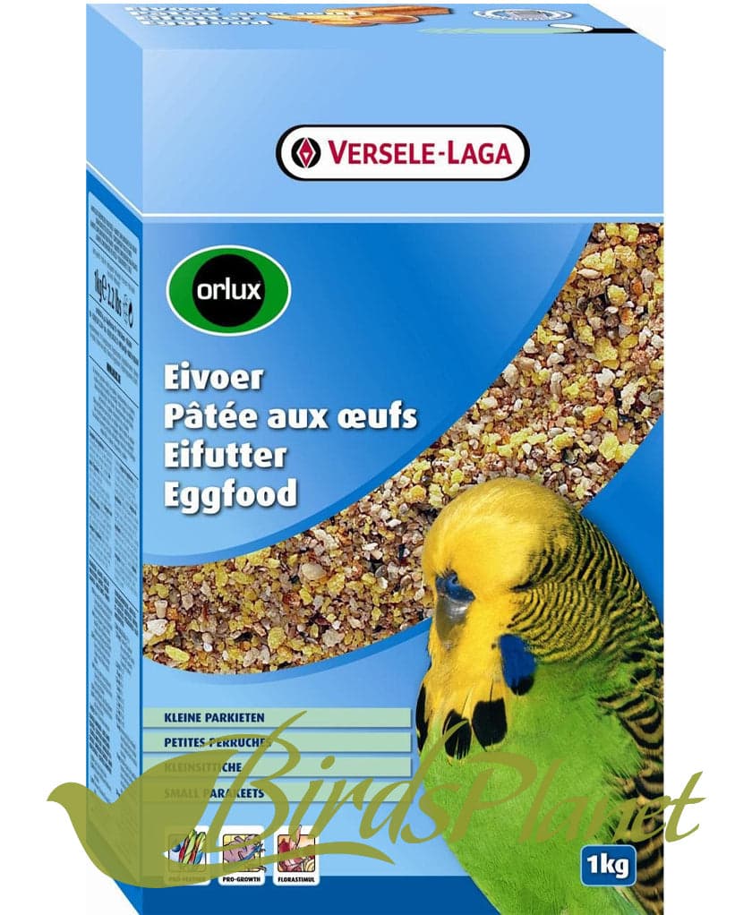 Egg food for budgies and other small parakeets Egg food is essential during the breeding season; but also during the rest of the year, it is a source of extra nutrients. Contains a