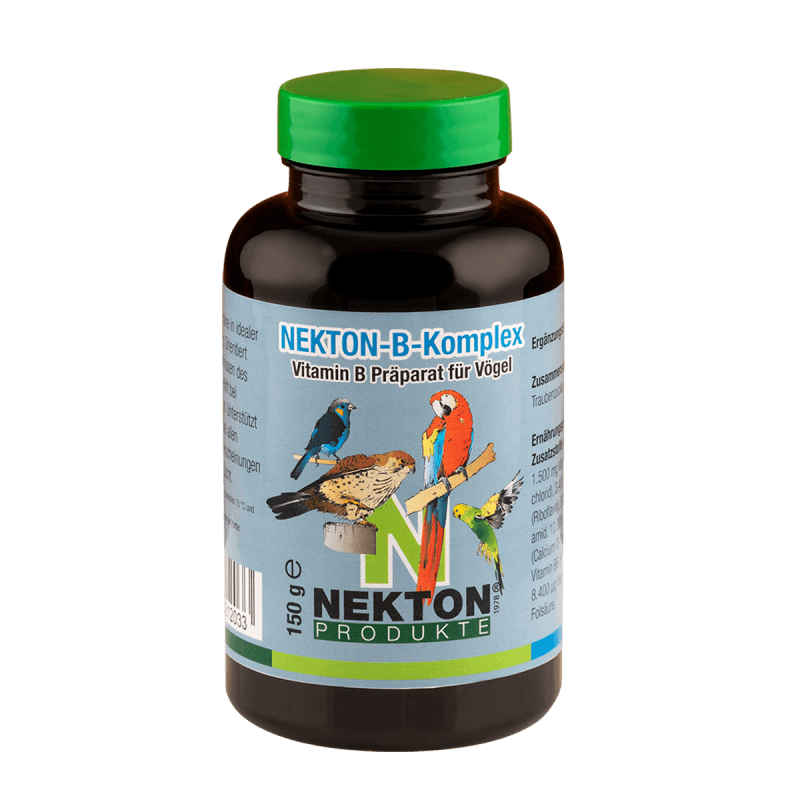 NEKTON-B-Komplex 

 VITAMIN-B-KOMPLEX FOR ALL SPECIES OF BIRD 

 NEKTON-B-Komplex repairs deficiency states, has a positive influence on nerve tissue and optimizes regulation of p