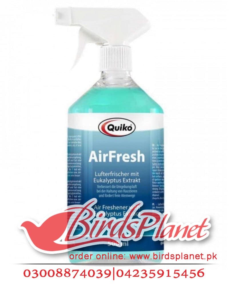 Quiko Air Fresh with eucalyptus extract The air freshener not only improves the ambient air when keeping pets, but also promotes clear airways! 

 Feeding Recommendations: 

 Spray