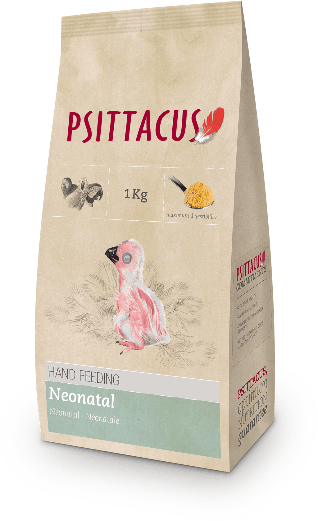 Neonatal Hand Feeding it is Parrots first age neonatal handfeed formula until the moment their
 feathers begin to emerge. Recommended for most parrot species like 
Afircan Grays,