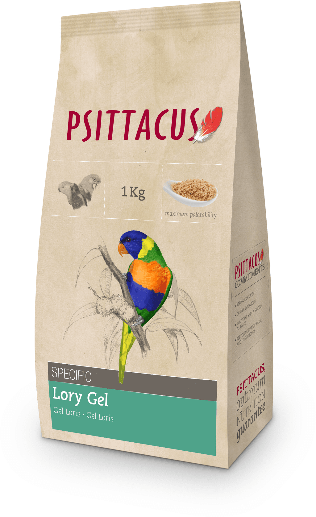 Lory Gel 

 It contains highly digestible ingredients, specific to the 
Loriinae(lories and lorikeets) diet to achieve the maximum quality and 
palatability. We recommend providi