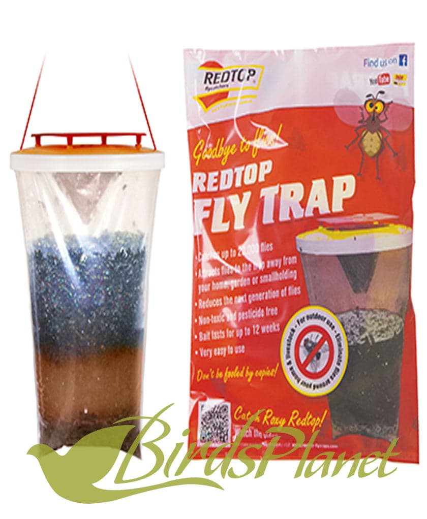 The Redtop fly trap uses a safe and biodegradable bait which gets the flies before they get you! Add 1 litre of water to the Redtop bait and hang away from your protected area. Wor