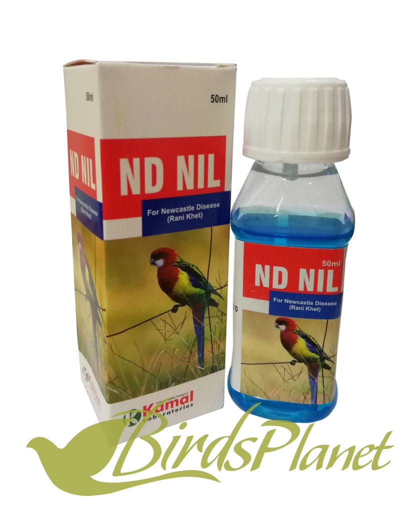 ND NIL (For Newcastle Disease Rani Khet) 

 Treatment of Newcastle Diseases (ND) in birds with following Symptoms

 Greenish watery diarrhea 

Sneezing

Coudhing and Gasping

Droop
