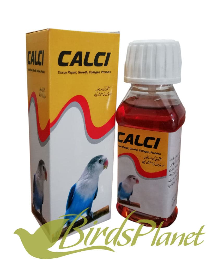 CALCI (Calcium) 

 Birds suffering from Hypocalaemia (calcium deficiency). birds with this deficiency shows the following symptoms.

 Poor bone health

poor egg shell formation

eg