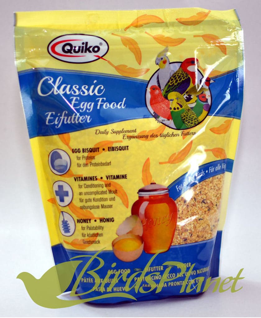 Quiko Classic egg food Supplementary food for all birds. 
 Quiko® Classic
The supreme continental rearing and conditioning food.
Quiko Classic contains all the necessary vitamins a