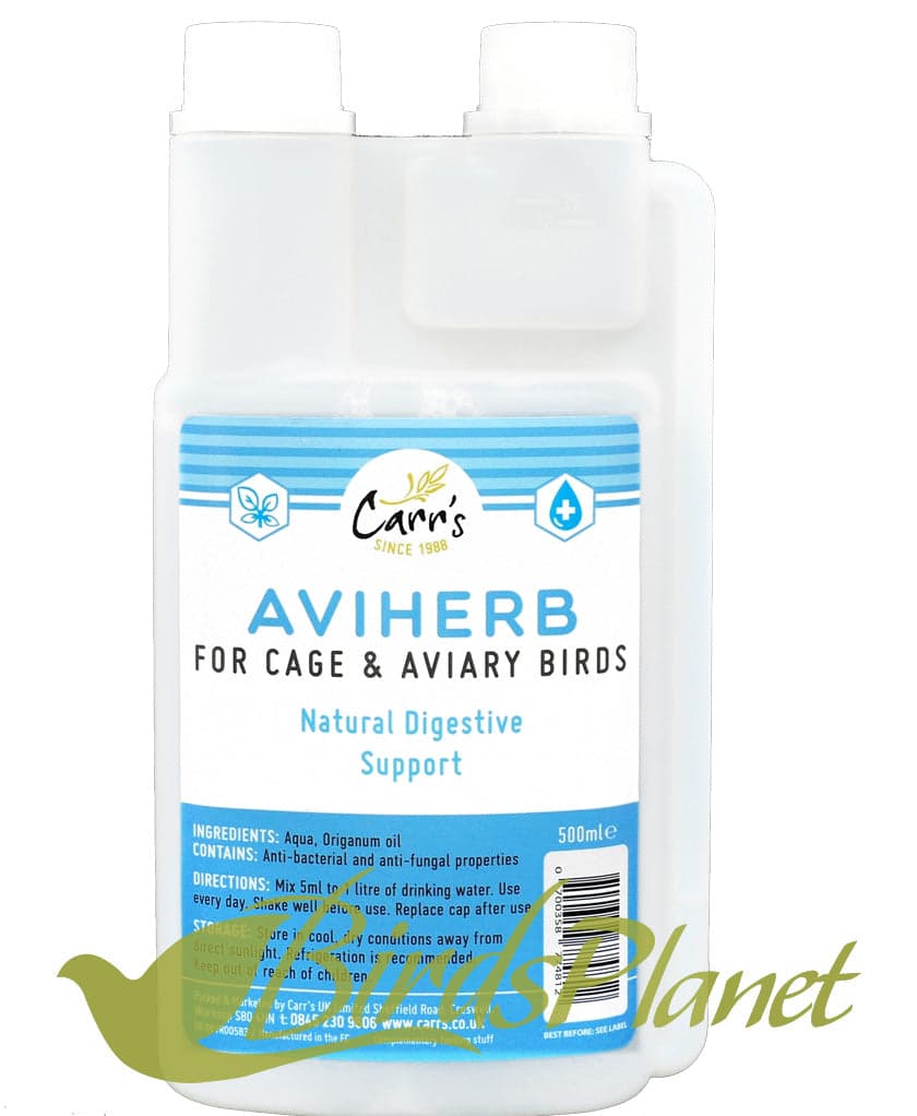 Avi Herb 

 Natural digestive support 

 Aviherb helps to naturally support the gut function and digestion of your birds, leading to firmer droppings, a strengthened immune system 
