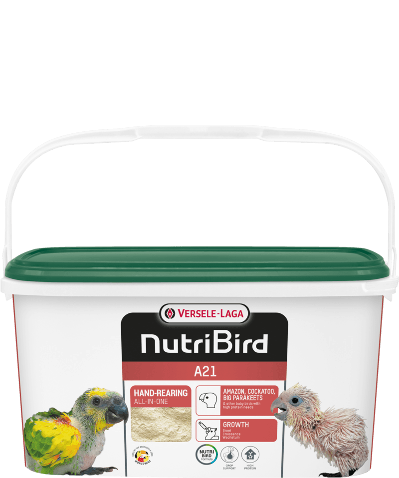 NutriBird A 21 

 Hand-rearing food for all baby-birds

 Well-balanced complete food, with all the nutrients your baby-bird needs.

 Scientifically approved composition; ensures an