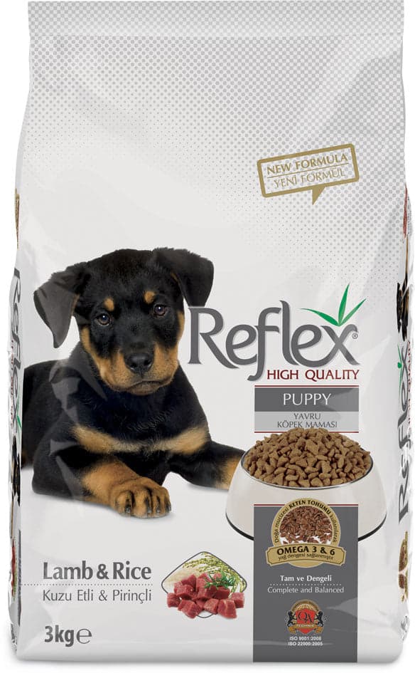 Reflex Lamb and Rice Puppy Food 

 Reflex Lamb and Rice Puppy, an especially formulated complete and balanced premium dog food including lamb protein to meet the nutritional requi