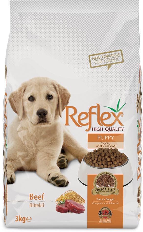 Reflex Beef Puppy Food 

 Reflex Beef Puppy, an especially formulated complete and balanced premium dog food including beef meat protein to meet the nutritional requirements of pu