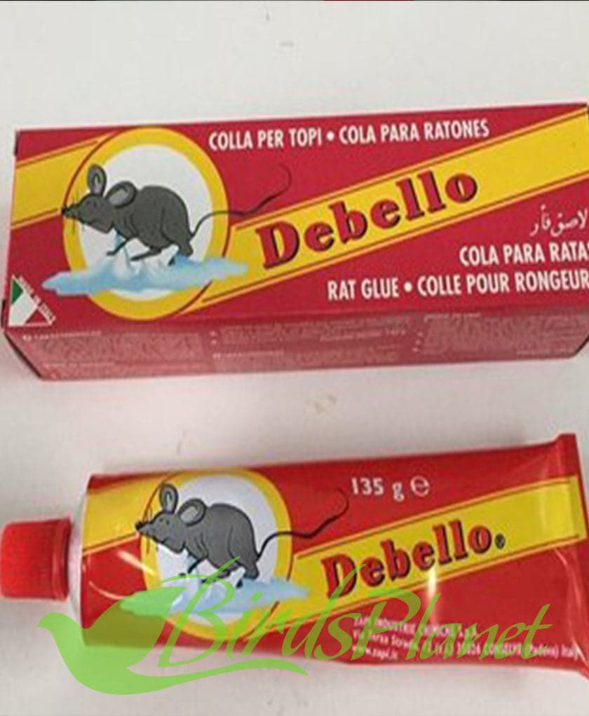 Special adhesive glue for catching rats and mice. 

Maintains it's adhesive power qualities for a long time and is water and moisture resistant.

Apply to a wooden board and is id