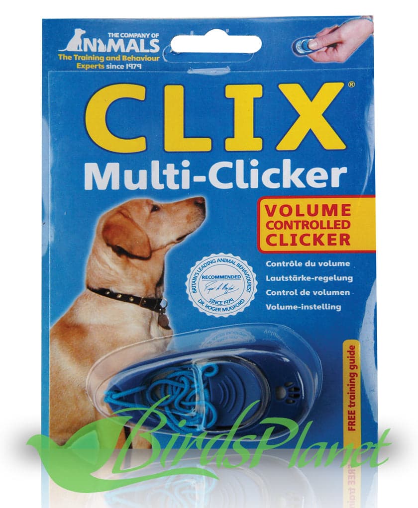 Clix Multi Clicker 

 Clicker training is a fun, reward-based method of dog training.

 The simple step-by-step guide included the this Multi-Clicker will show you how to teach you