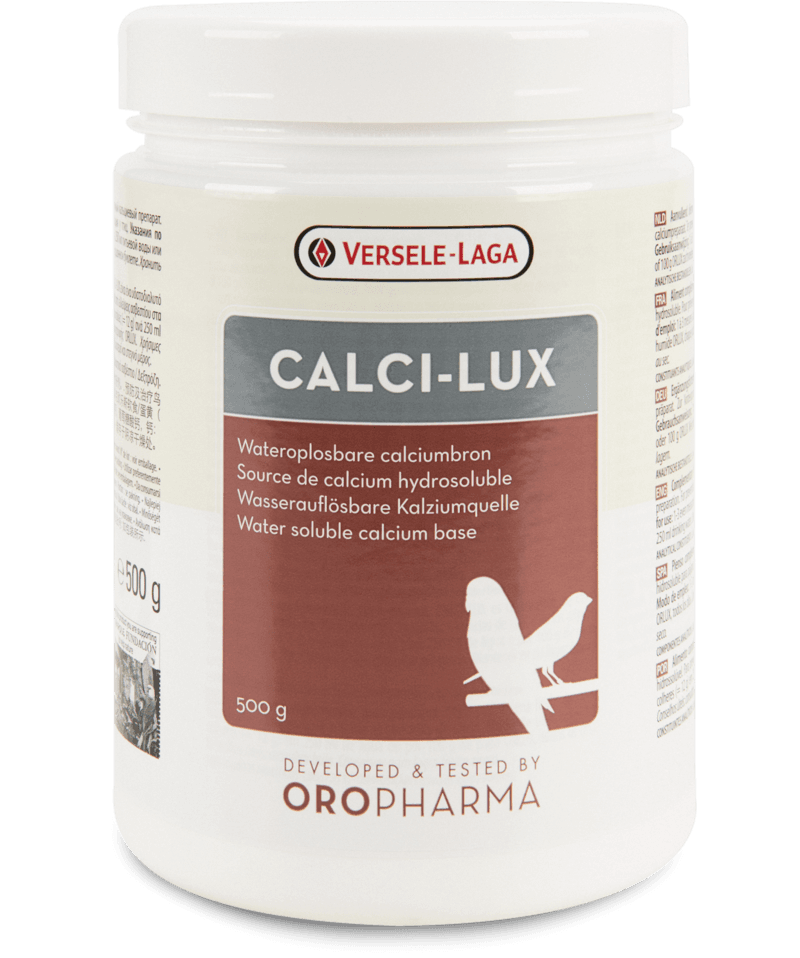 Product presentation 

 Complementary feed for birds. Oropharma Calci-Lux is a high quality, water soluble source of calcium. This dietary supplement is administrated for good egg 