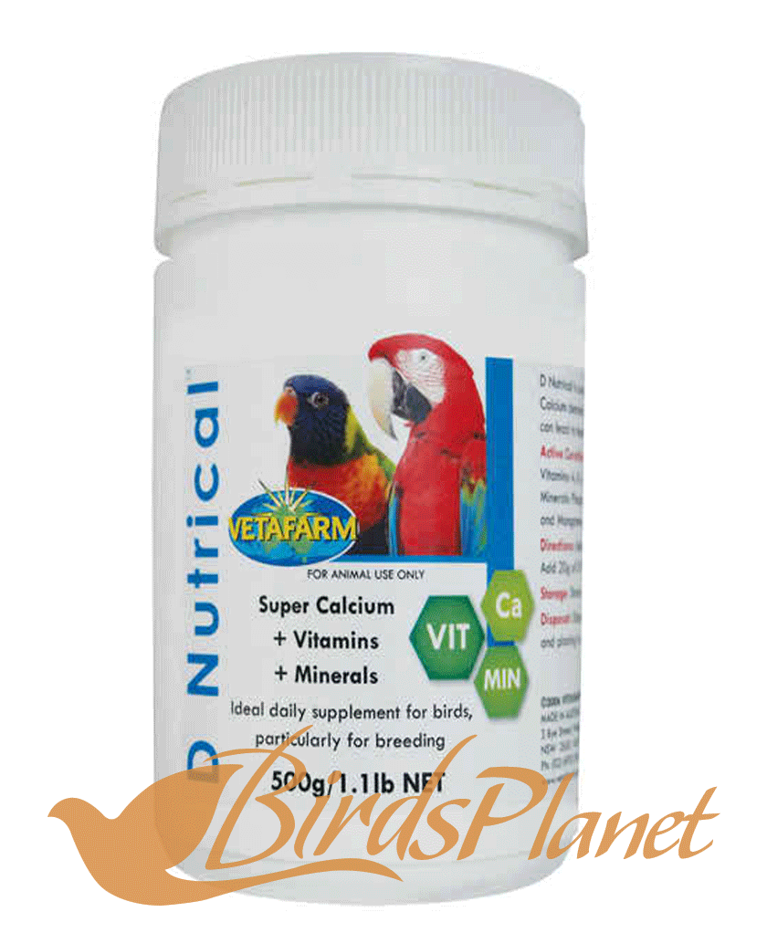 D Nutrical (Super Calcium, Vitamins, Minerals) 

 Powdered calcium, vitamin and mineral supplement for use in foods.

 Key features: Contains vitamins, minerals and calcium. Suppor