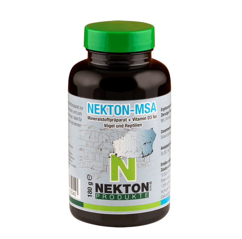 NEKTON-MSA 

 NEKTON-MSA is a high-quality mineral blend supplemented with vitamin D3, major/trace elements and amino acids. NEKTON-MSA supports and powers the metabolism and bones